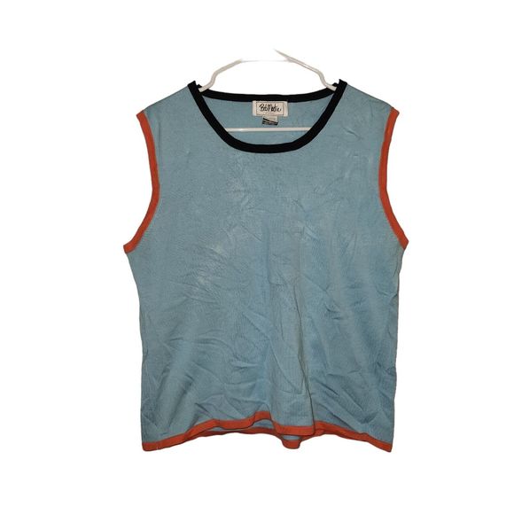 Bob Mackie Sweater Vest Colorblock Women's Size XL Petite‎ - Picture 1 of 3